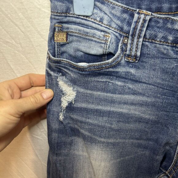 Dear John Woman’s Comfort Straight Leg Jeans Size 31/28 Distressed - Picture 3 of 9